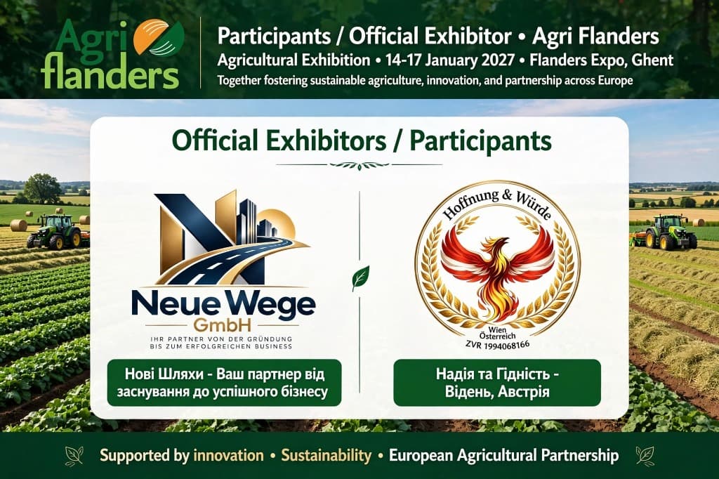 Agri Flanders Ghent 2027 Official Exhibitor - Neue Wege GmbH